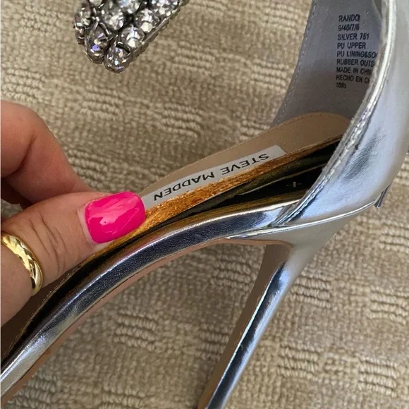 Steve Madden zip up Diamonte heels size 8 - Picture 4 of 4